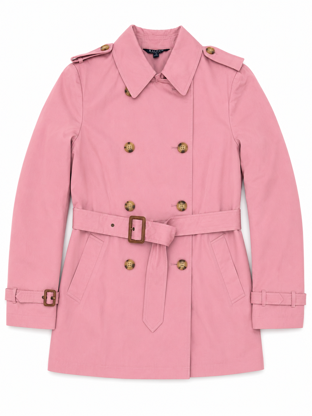 Lauren Ralph Lauren Double Breasted Cotton Blend Trench Coat